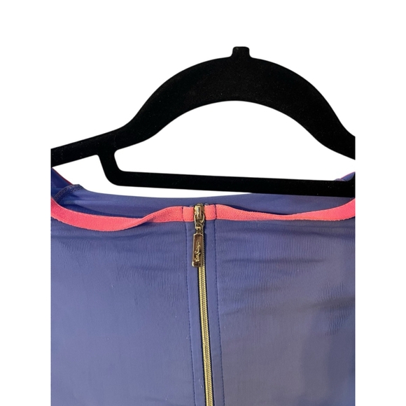 Lilly Pulitzer Luxletic Long Sleeve Workout Cropped Top Size Medium 6 Girls Blue - Picture 2 of 6